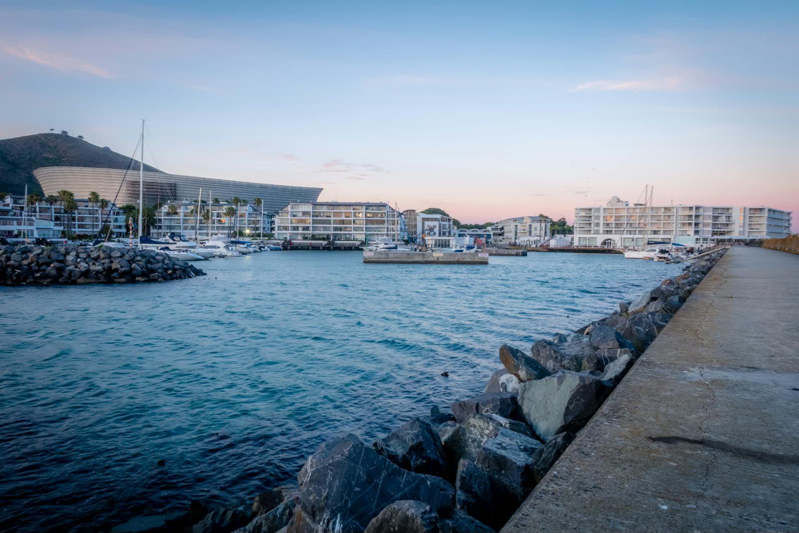 Cape Town waterfront harbor with modern buildings