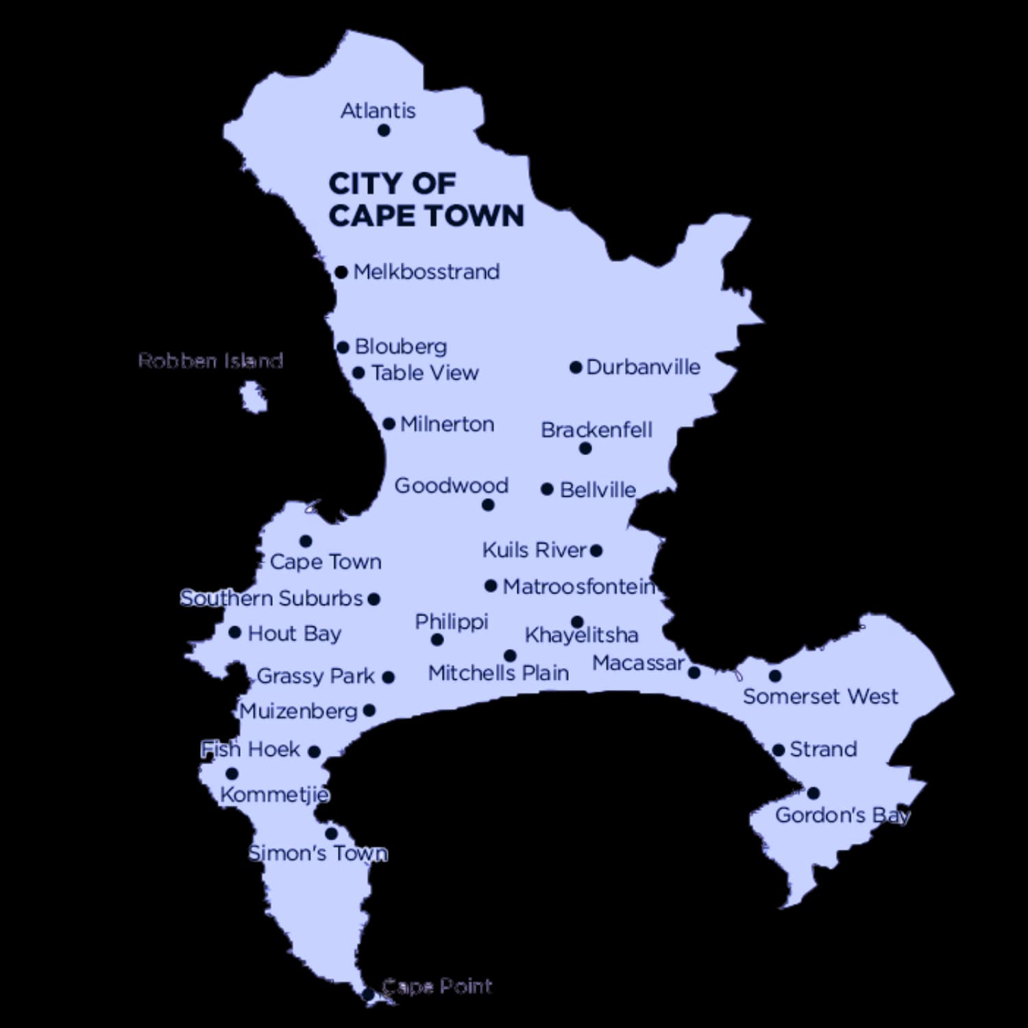 Illustrated Western Cape map
